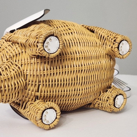 NEW KATE SPADE NEW YORK TINY WICKER ELEPHANT CROSSBODY BAG OPTIC WHITE - Picture 13 of 14